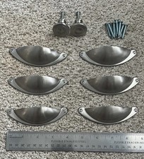 16 Brushed Nickel Round Drawer Knobs Cabinet Pulls Hardware  Sturdy Quality