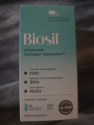 BIOSIL ADVANCED COLLAGEN GENERATOR HAIR SKIN NAIL 60 LIQUID CAPSULES 8/2028