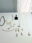 VTG STERLING SILVER JEWELRY LOT 14pcs SPHINX PYRAMID NEFERTITI PENDANTS BRACELET