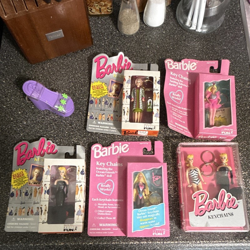 Barbie Mini Doll Keychain Lot Detachable Keyring Ocean Friend Twirling Ballerina