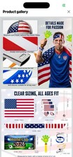 American USA Flag Temporary Press-On Tattoos Small Rectangle Multicolor