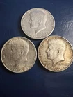 ~LOT OF 3~ 1964 ~ 2P & 1D ~90% KENNEDY Silver Halves Good Condition