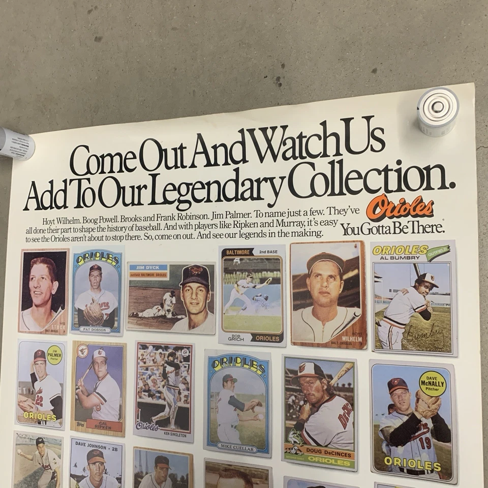 Vintage 1988 MLB Baltimore Orioles Cards Crown Classic Racing Advertising Poster - Image 3 of 4