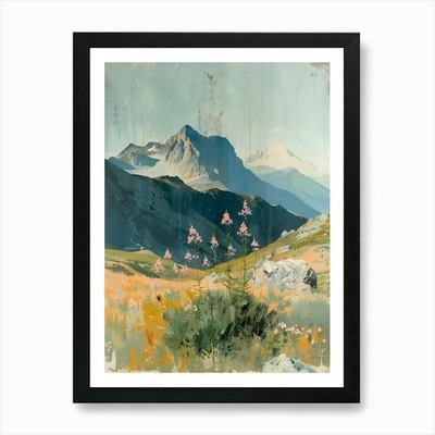 Alpine Flowers Art Print Framed Wall Art Poster Canvas Print Picture