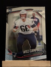 2025 Panini Prizm Will Campbell Patriots #312 Rookie Football Card. rookie card picture