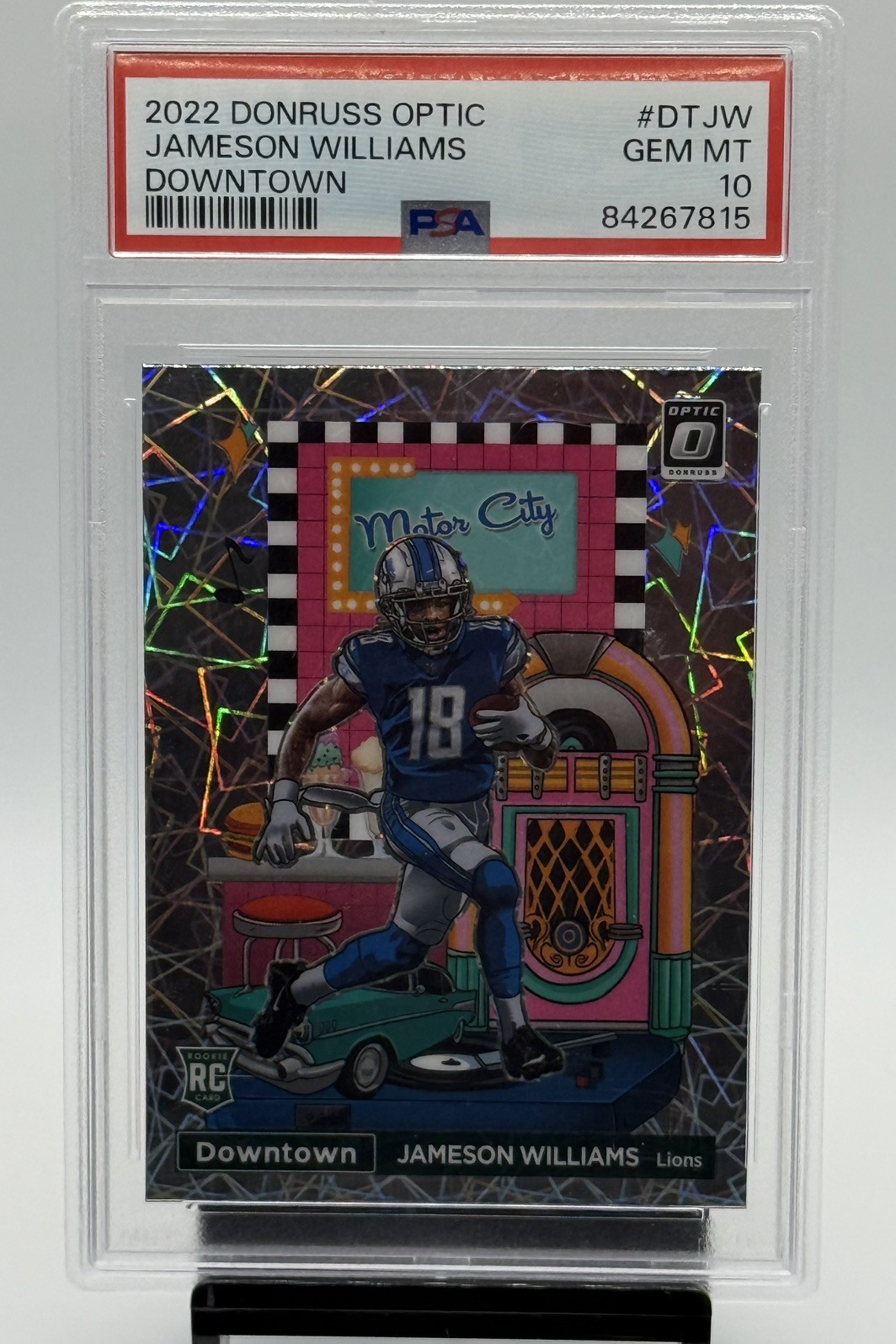 2022 Panini Donruss Optic Jameson Williams Downtown PSA 10