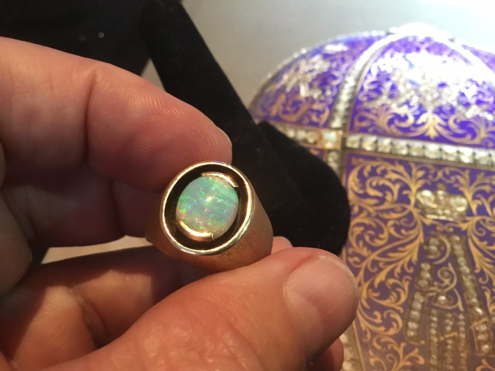 AUTHENTIC VINTAGE SOLID 14KT GOLD-Australian Blac… - image 4