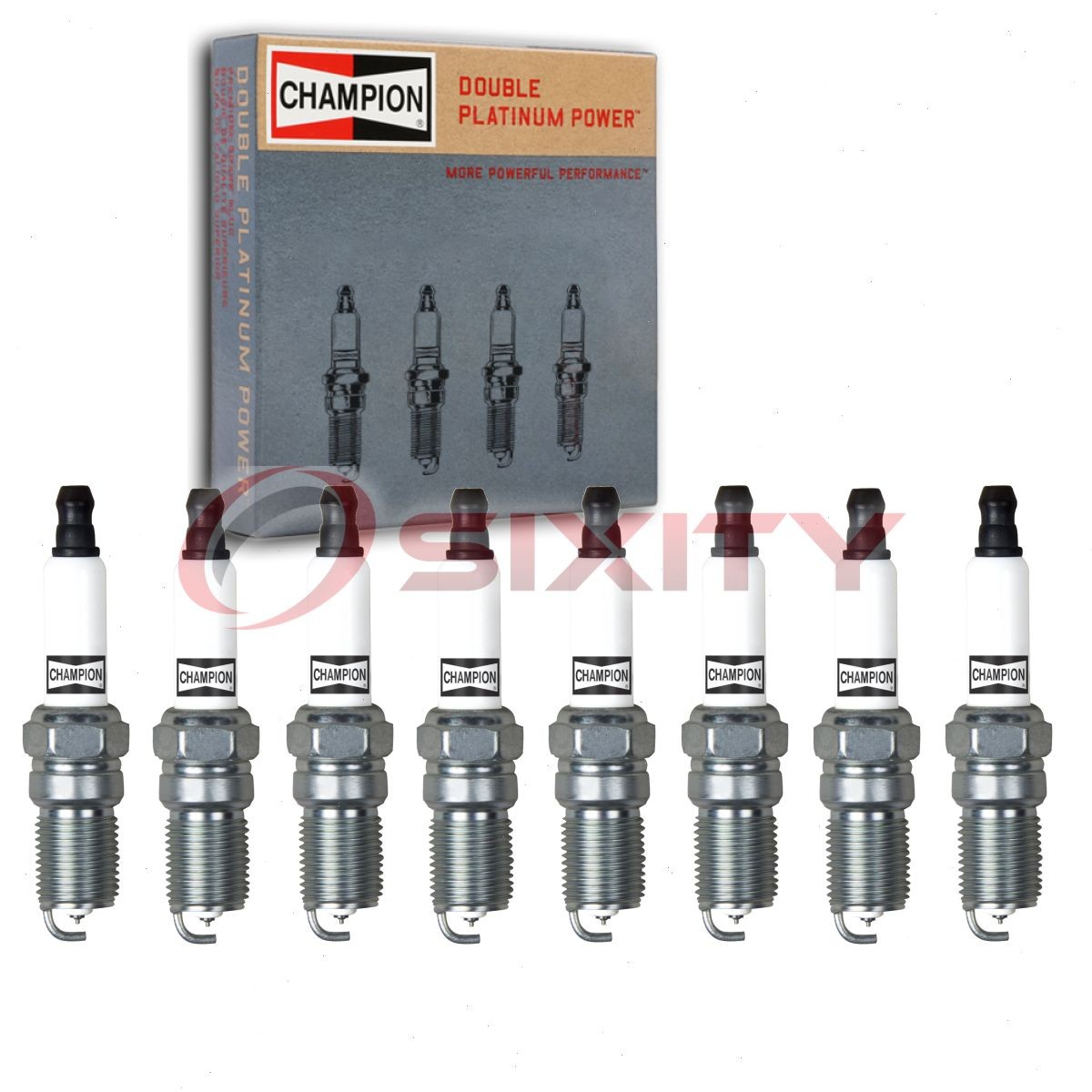 8 pc Champion Double Platinum Spark Plugs for 1996-1999 Chevrolet K1500 5.0L hp