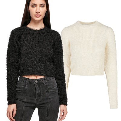 Urban Classics Ladies - Cropped Feather Sweater Pullover