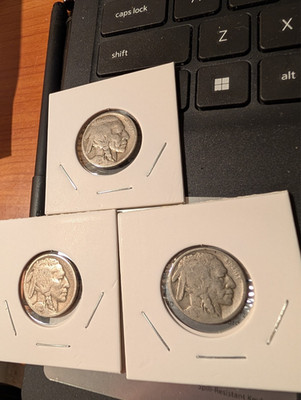 1920 P Philadelphia Buffalo Nickel Lot of 3 Coins