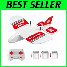 Compact EPP Foam RC Plane - Ready to Fly Airplane with 3 Batteries for Beginners