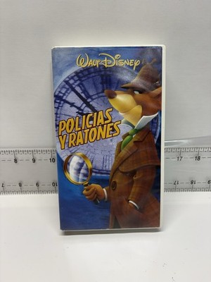 Rare Disney Policias y Ratones VHS The Great Mouse Detective Spanish Purple Tape