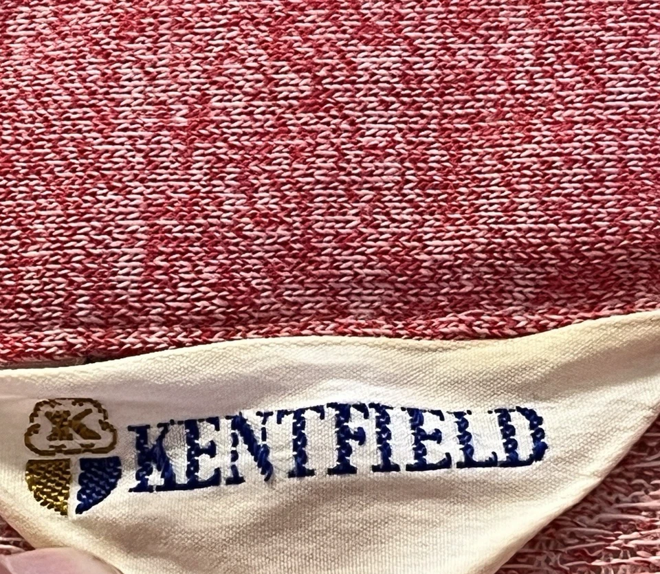 Vtg 1960's DISCO Polo Shirt Kentfield Deadstock Large PINK TEXTURED BIG COLLAR - Image 3 of 4