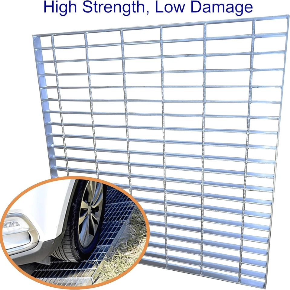 Rejilla de drenaje de acero galvanizado, cubierta de drenaje exterior 32x32, rejilla de alcantarillado clase B, Du Foto 4 de 4