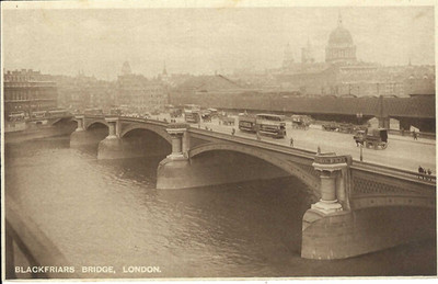 Blackfriars Bridge LONDON on foggy day