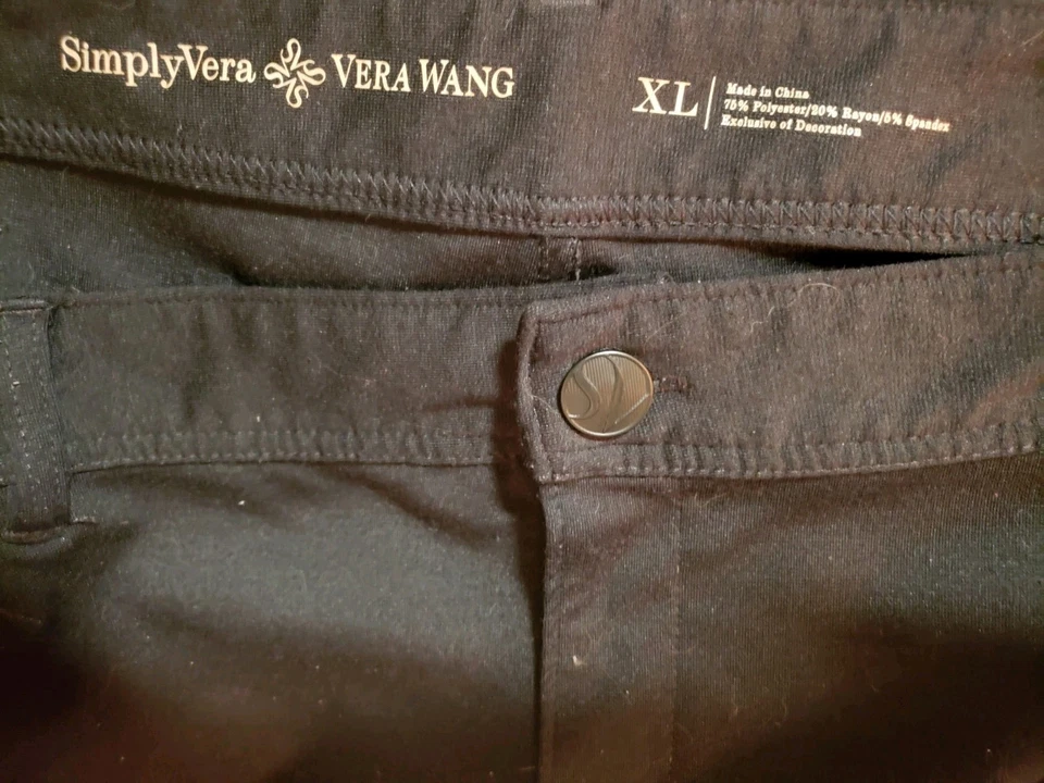 Leggings para mujer Simply Vera Wang negros talla XL Foto 3 de 3