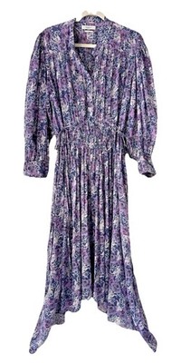 ISABEL MARANT Etoile $545 Ariana Cotton Floral Lace-up Midi Dress 36 US 4 Small