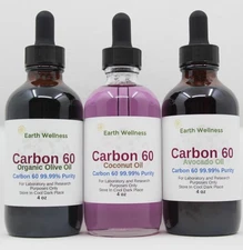 Carbon 60 Coconut Avocado Olive Oil 4 OZ, 99.9%  Purity Buckminsterfullerene C60