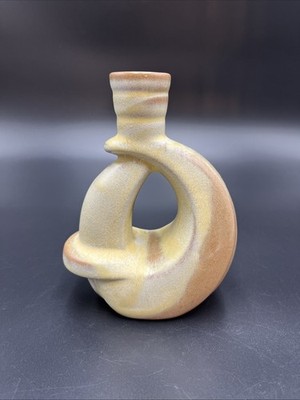 Vtg Ceramic FRANKOMA 305 Plainsman Desert Gold One Candle Holder Art Replacement