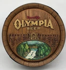 Vintage 80's Olympia beer 18" Plastic Barrel Sign