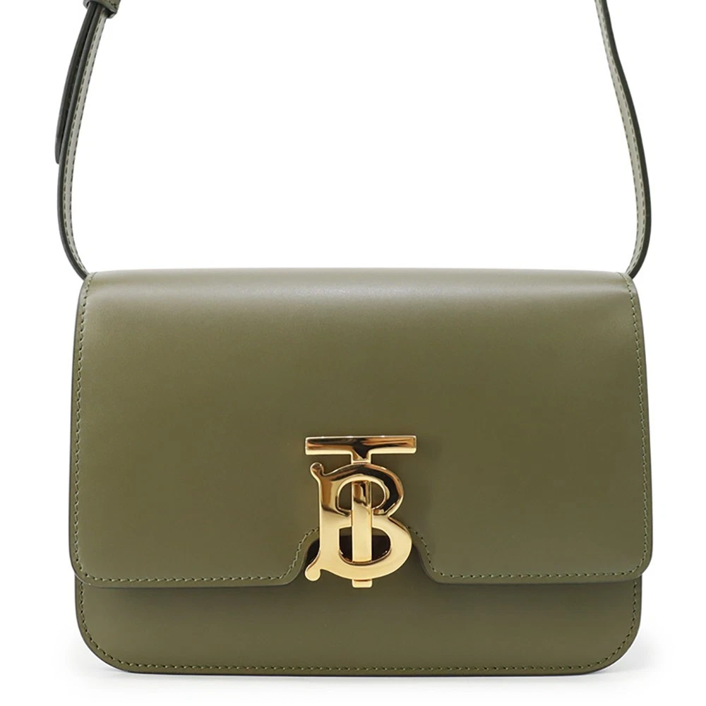 Burberry — BURBERRY TB logo Shoulder Bag Leather Khaki
