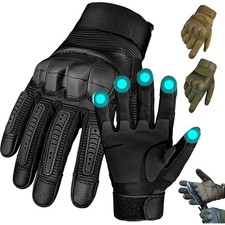 Men Leather Motorcycle Racing Full Finger Touch Screen Protective Gloves