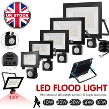 Outdoor Garden Floodlight With Sensor LED PIR Motion Security Lights Waterproof