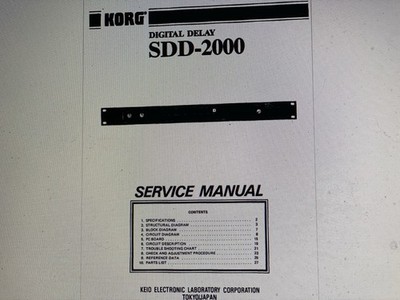 Korg sdd-2000 Digital Delay Service  Manual Digital