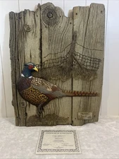 VtgGeorge Turner Hand Painted Pheasant Relief Sculpture Limited Edition Art 1993