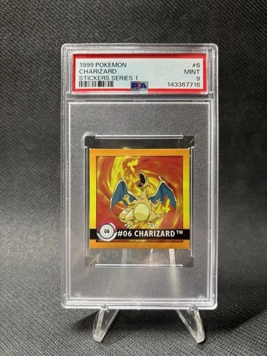 Pokémon Charizard Sticker Series 1 #06 ArtBox 1999 PSA 9 Graded Card