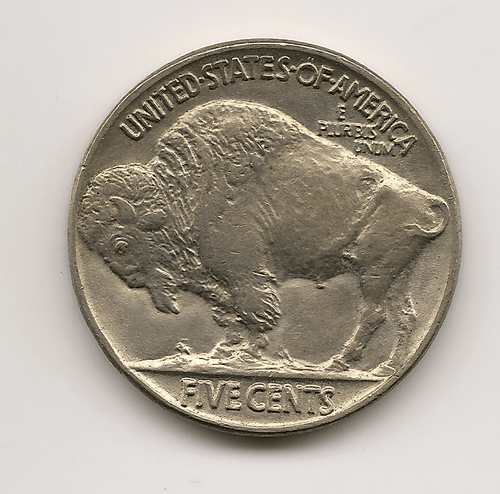 Büffelnickel 1937 ..Original Münze mit Vollhorn und Datum - Bild 2 von 2