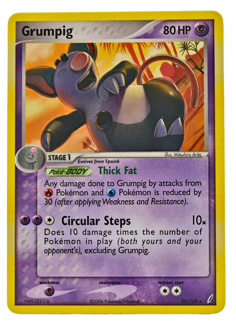 Pokemon Grumpig - MP - EX Crystal Guardians (20/100)