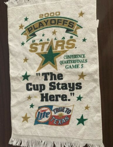 Dallas Stars 2000 Playoffs Game 5 Quarter Finals Rally Towel Miller Lite Used