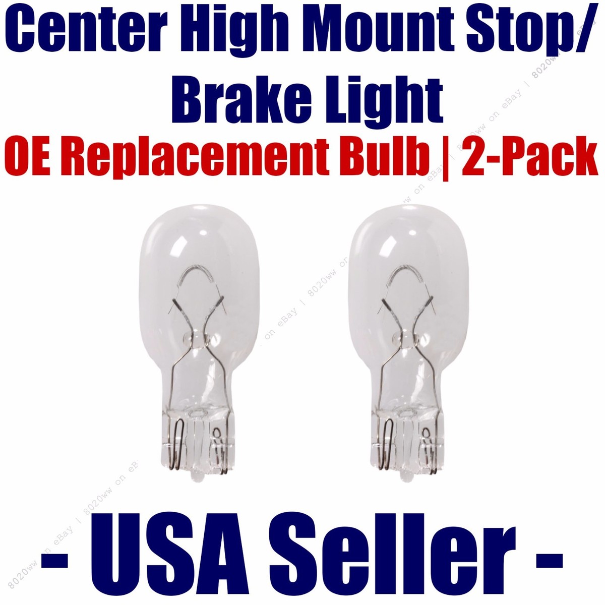 Center High Mount Stop/Brake Bulb 2-pack fits Listed Ford
