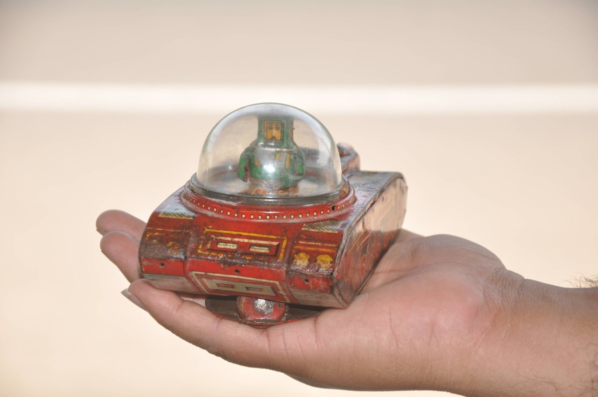 Vintage Mechanical K.O Trademark Bumpin Go Space Explorer Litho
