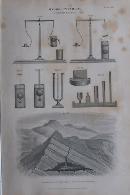 1877 Print Hydro-Dynamics Hydrostatics Verschiedene Apparate Wasser Natural