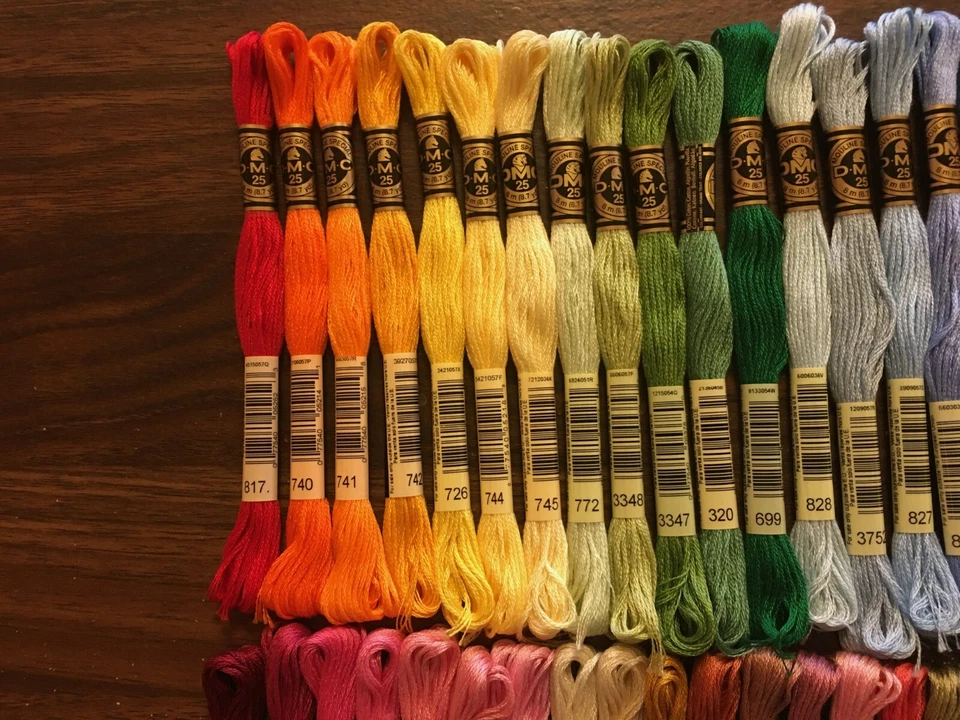 50 Brand New DMC Embroidery Floss Skeins - Beautiful Rainbow of Colors! Set 1 - Image 2 of 4