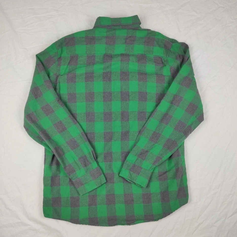 Wet Coast Breawing Co S Green Plaid Flannel Shirt 100% Cotton - Image 2 of 4