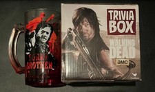 AMC THE WALKING DEAD BLOODY GLASS STEIN MUG and TRIVIA BOX GAME