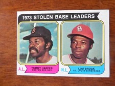 1974 TOPPS BASEBALL #204 STOLEN BASE LEADERS BROCK EX-EX/MT A-740