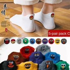 Cartoon Funny Face Socks - 5pairs Harajuku Cotton Sock Women Footwear Accessory