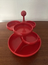 Emsa Etagere 70er Jahre Space Age Snackschale Rot Vintage 