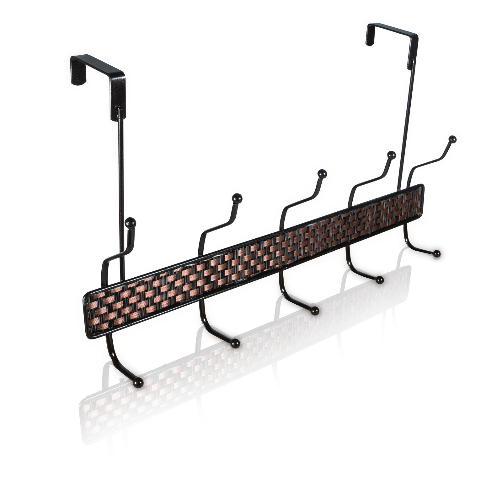Black Over The Door Hooks 5 Hooks Hanger For Clothes Towels bathrobes, Keys etc