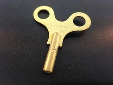 Gilbert Trademark Clock Key Solid Brass  size 6 3.6 mm or .142 in.