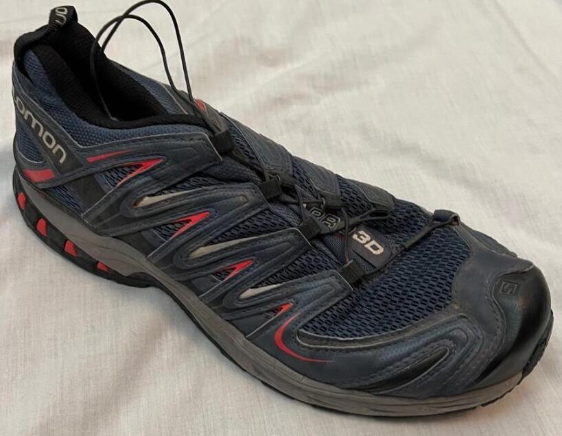 SALOMON uomo 8 5 US XA PRO 3D telaio blu grigio scarpe da trekking trail sneaker