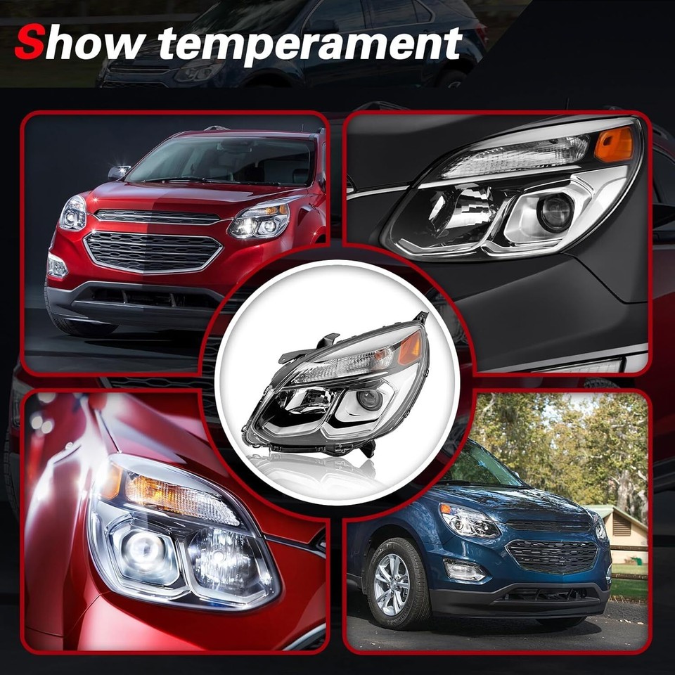 2016 2017 Equinox Projector Headlamps Pair Of Halogen Projector Headlights For 2016-2017 Chevy Equinox – Left & Right Set 2018 Chevy Equinox Bumper - Foto 7