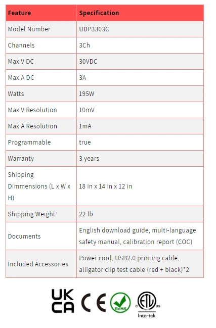 UNI-T UDP3305C 3Ch 315W 30V/5A Advanced Programmable Linear DC Power Supply - Image 4 of 4