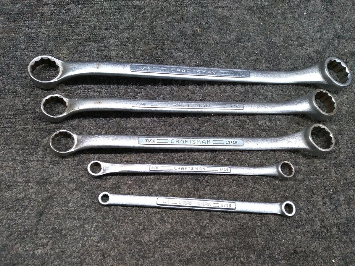 Vintage Craftsman V Series Double Box End Wrench Set SAE Set Of