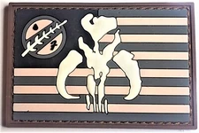 Star Wars Boba Fett Flag Patch Glows In Dark PVC 2.0 Rubber Tactical