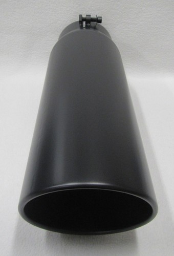 FORD POWERSTROKE 4” INLET x 5” OUTLET x 18"L FLAT BLACK DIESEL EXHAUST TIP - Picture 4 of 5